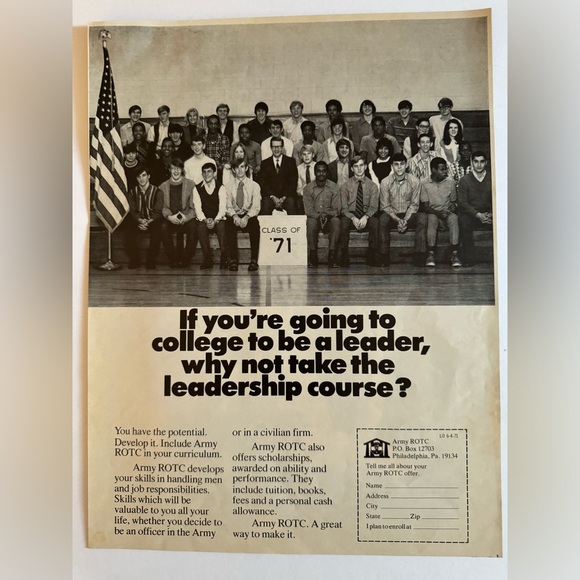 5/$20 Army ROTC Vintage Print ad, Look Magazine Florida, April 6, 1971 - Picture 1 of 1